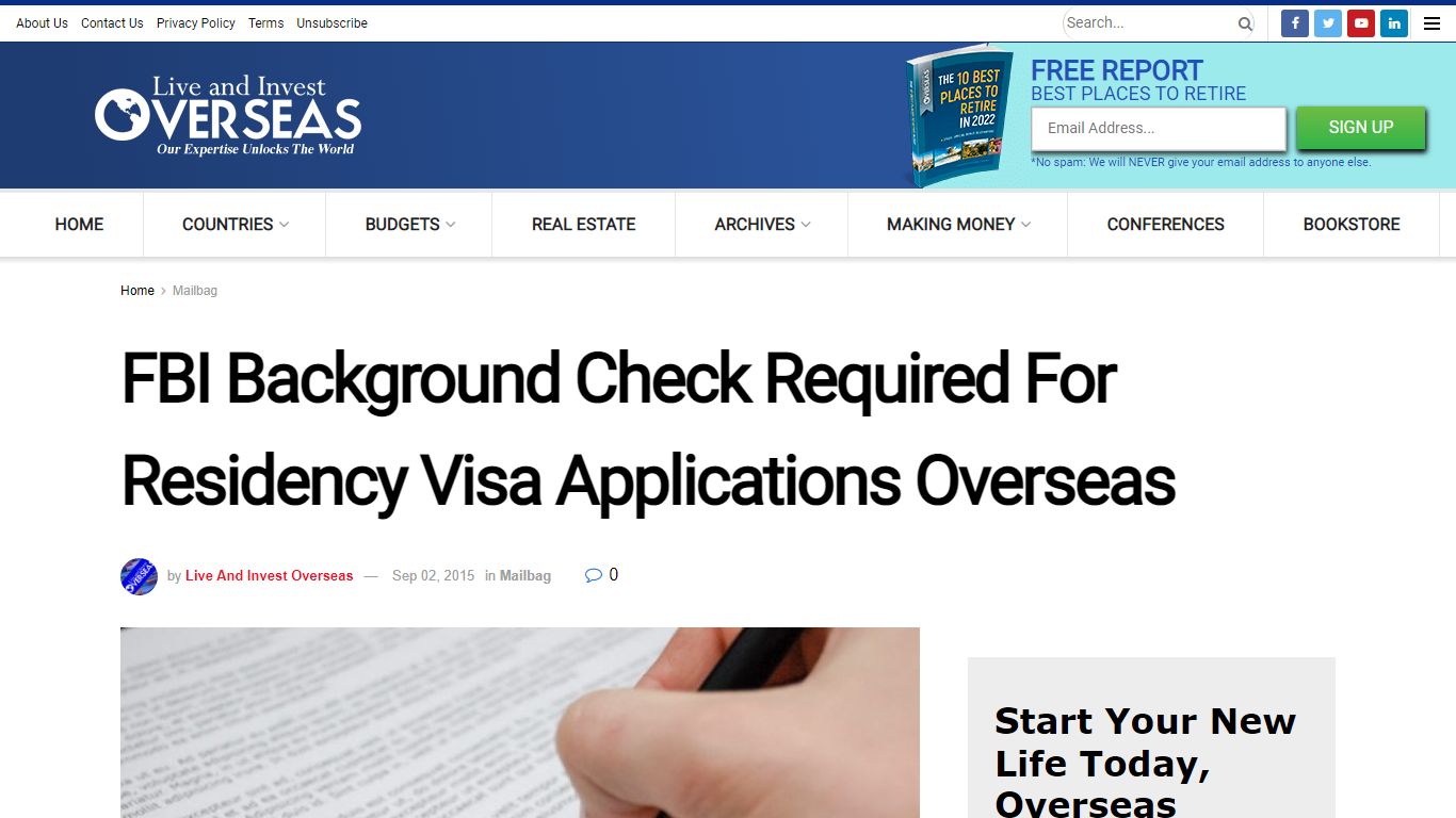 FBI Background Check For Residency Visas Overseas